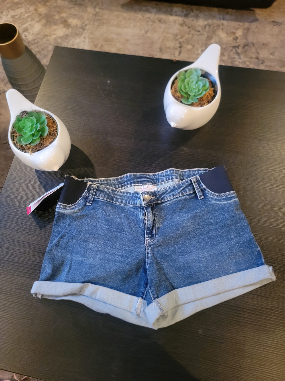 Isabel Maternity Shorts Womens  blue Denim Low Rise Size 8